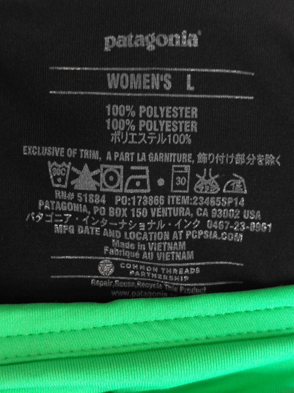 Patagonia Strider Tennis Golf Skirt Skort Size Large Green & White - Picture 5 of 6